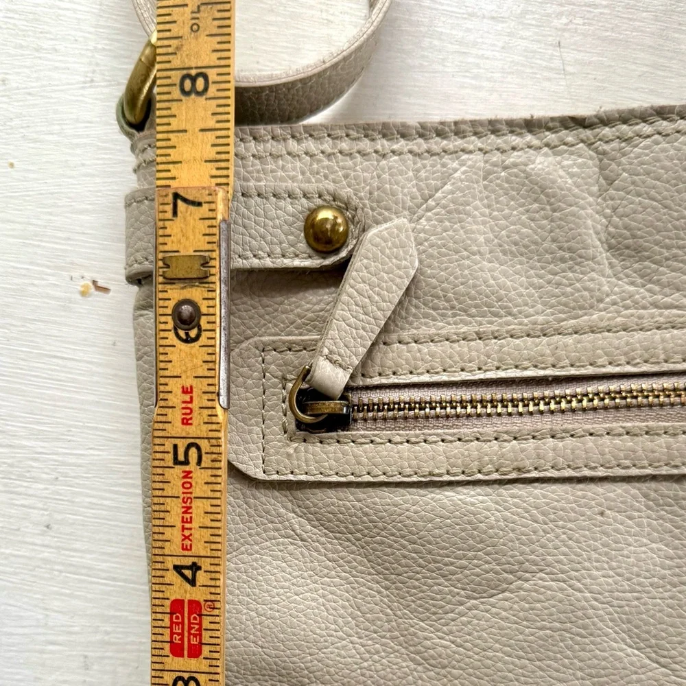 Born Genuine Leather Neutral Cross Body Bag Purse Bone Beige Normcore Minimalist